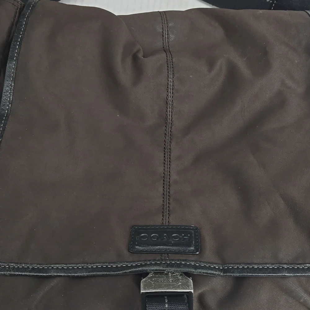 Coach Varick Brown Nylon Messenger Bag